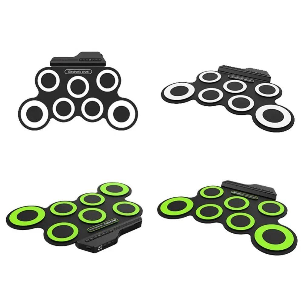 1 Box 7-Pads Portable Electronic Drum USB Folding Music Drums for Beginner Drum Beginner