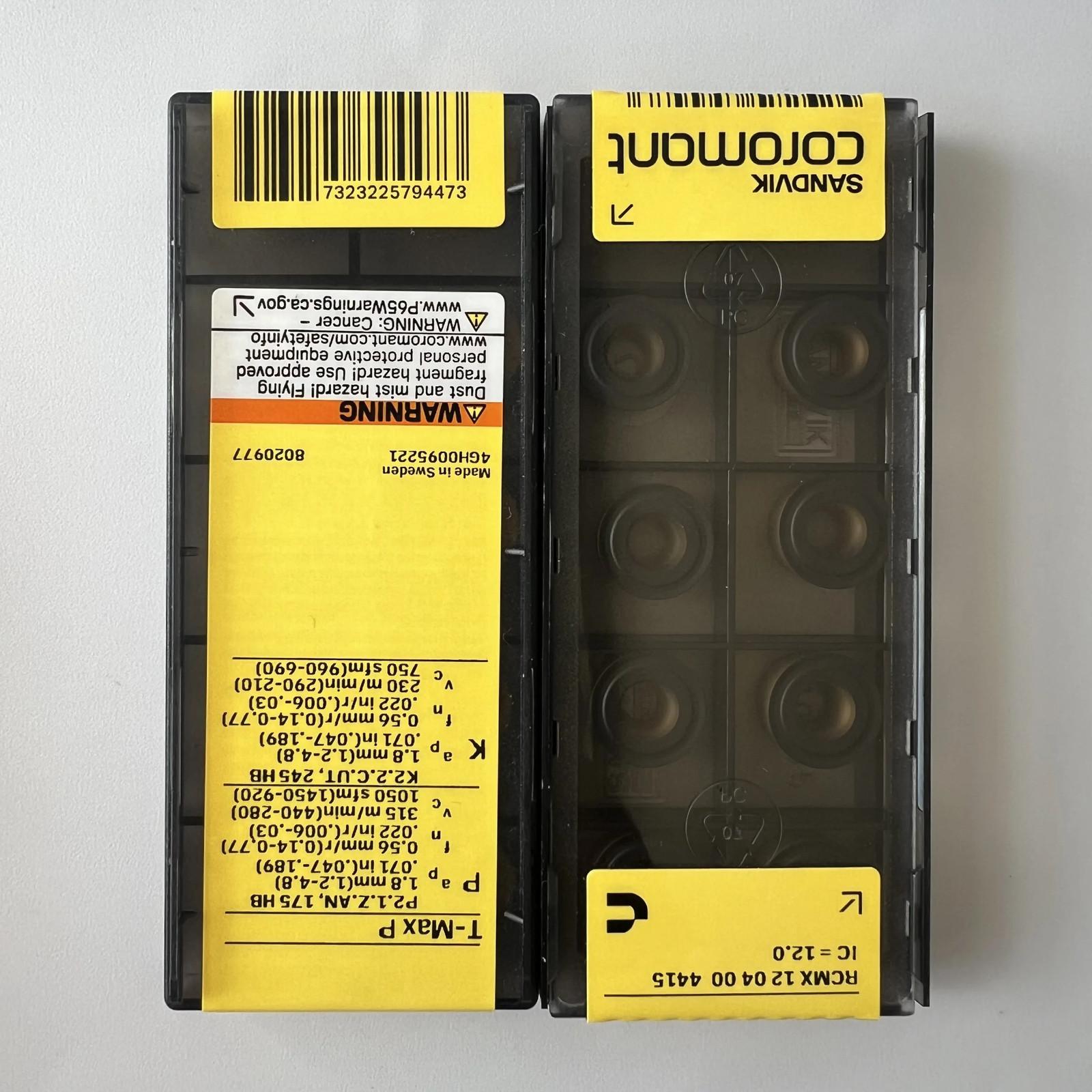 

SANDVIK / RCMX120400 4415 / Industrial indexable Carbide Inserts 10 Pcs