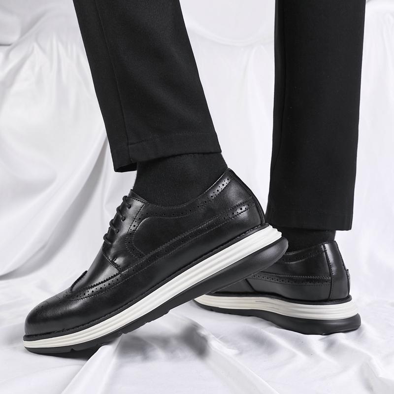 High End British Style Office Business Dress Shoes Men's Casual Leather Thick Soled Simple Walking Shoes Fashion Oxford Shoes