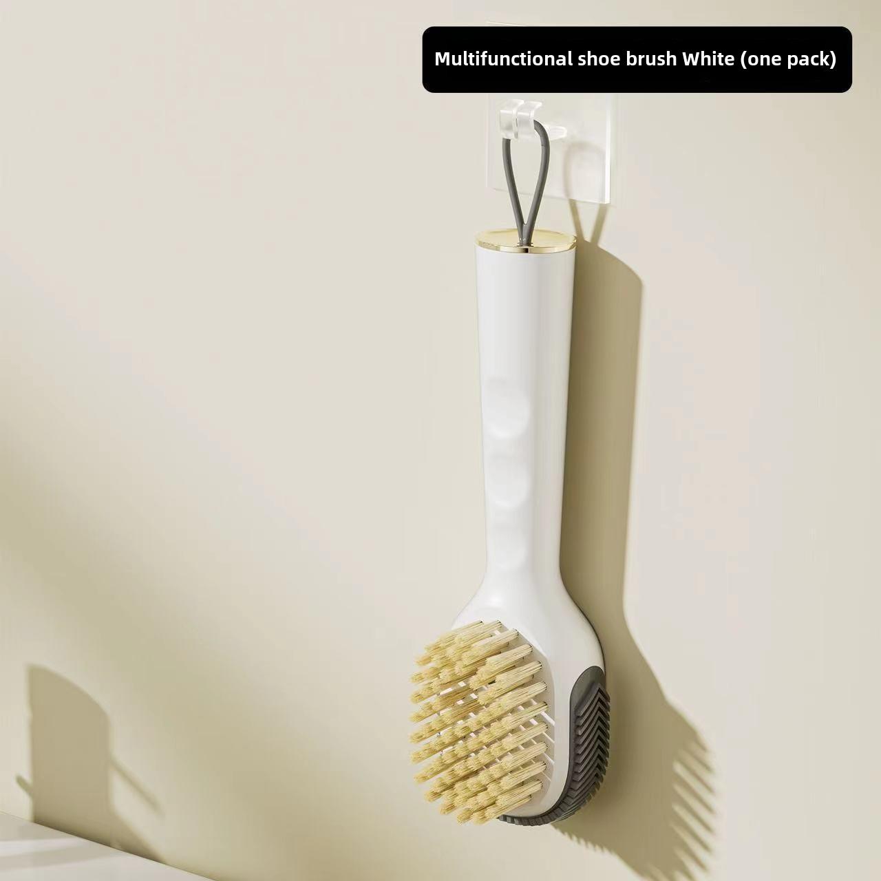 

Многофункциональная щетка для чистки обуви с дозатором и мягкой щетиной. Подходит для чистки кроссовок, стирки, использования дома и в общежитии. белый
