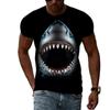 Maglietta da uomo con stampa 3D di squalo, T-shirt estiva a girocollo con motivo di animale marino, Top larghi a maniche corte