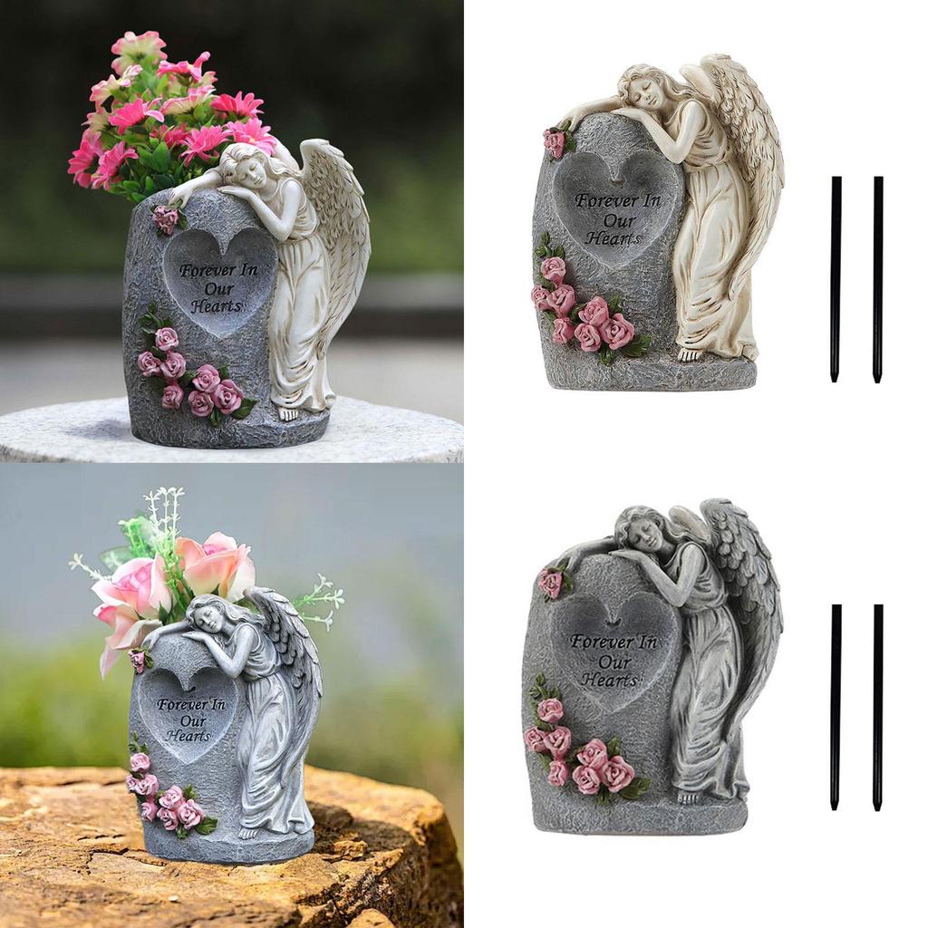 Solar Gartenstatue Outdoor Figur Figur Kondolenzgeschenk Gedenkgeschenk Friedhof Grabdekoration für Balkon