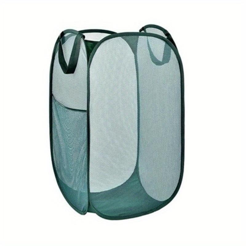 

1 шт., сетчатая складная корзина для белья, 70 л, всплывающая корзина для белья с боковым карманом и ручками, портативная корзина для стирки для аккуратного хранения одежды vertical