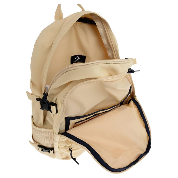 Converse Straight Edge Logo Einfach Vielseitig Mode Polyester Rucksack Großer Unisex-Rucksack Beige UA5797-X8I