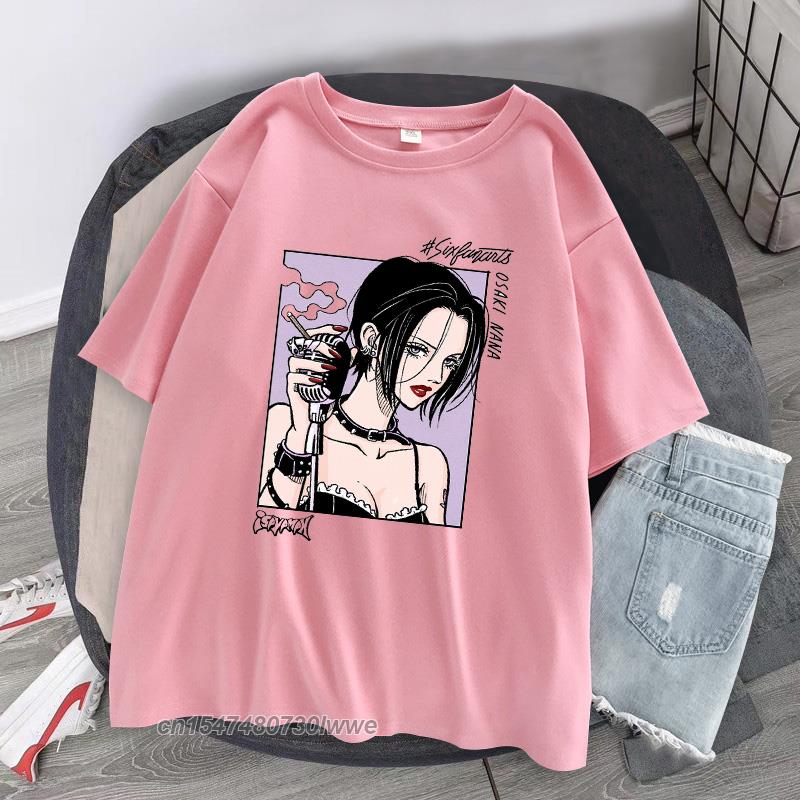 Japanese Anime Unisex TShirt Osaki Nana TShirt Unisexs Kawai Nana Pattern TShirt Harajuku 100 Cotton Top Unisex Unisex TShirt
