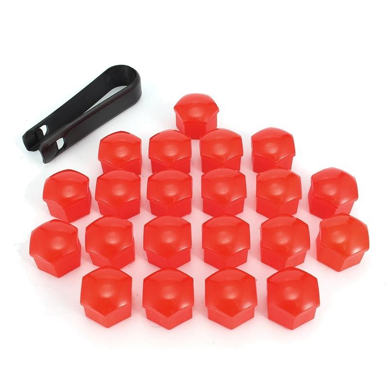 17mm Car Wheel Center Nut Plastic Cover Caps with Removal Tool