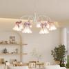 French design living room pendant light dining room romantic warm children's room pendant light sweet bow pink eye protection