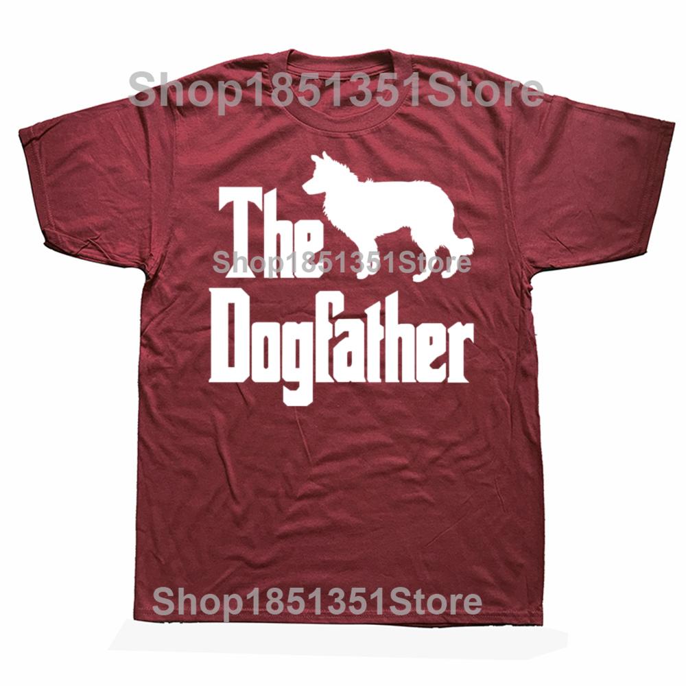 Funny The Dogfather Border Collie Dog Graphic Tshirts Men Womens Fashion Casual Tshirt 100 Cotton Loose Oversized T Shirt