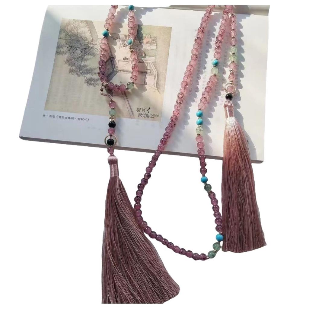 Guofeng New Chinese Crossbody Chain Long Necklace Sweater Chain Hanfu Cheongsam Decorative Pendant Spring Small Fresh Tassel