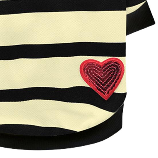 Pet Vest Stripe Pattern Dress-Up Breathable Pullover Type Comfy Dog Clothes for Home Wear