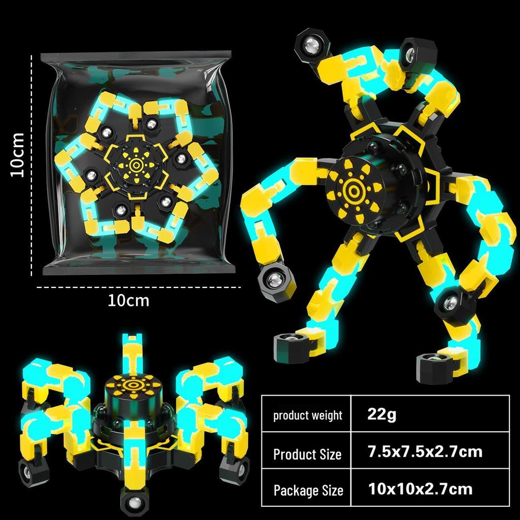 Deformable Luminous Gyro Toy: Educational Mechanical Fidget for Kids