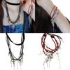 Vintage Cross Necklace Chain Necklace Charm Bracelet Tassels Bracelet Stylish Layered Necklace Suitable for Daily Wear