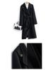 Women's Extra Long Wool Overcoat - Lace-up, Double-faced, Slim Fit, Over-the-Knee, Autumn & Winter Temperament