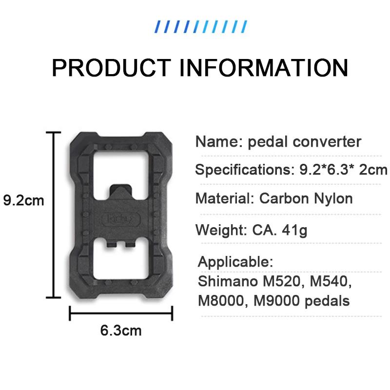 MTB Bike Clipless Pedals Converter To Flat Pedal Carbon Nylon Bicycle Pedal Converter Suit for Shimano M520/M540/M8000/M9000