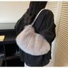 Zaino Foderato in Pelliccia con Singolo Spallaccio, Piccolo e Chic, Perfetto per Tutte le Occasioni, Borsa Tote Morbida e Soffice