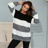 YYFS Women's Fashion Stripe Print Autumn Winter Long Sleeve O-Neck Sweaters