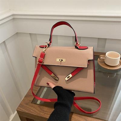 Texture Fashionable New Color Matching Simple Large Capacity Shoulder Crossbody Portable Lady Kelly Bag Tide