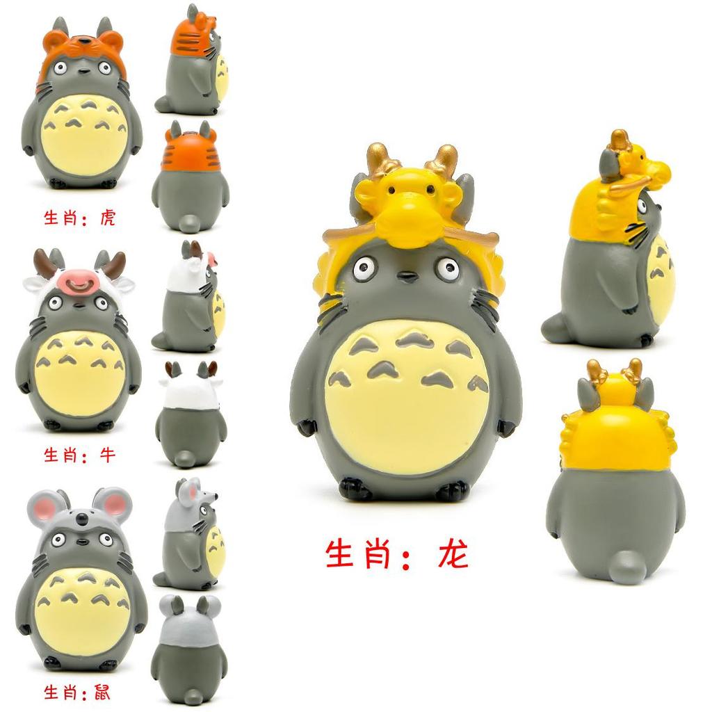 Cartoon Zodiac My Neighbor Totoro Resin Figurine With Rustic Style For Home Decor And Giftgiving