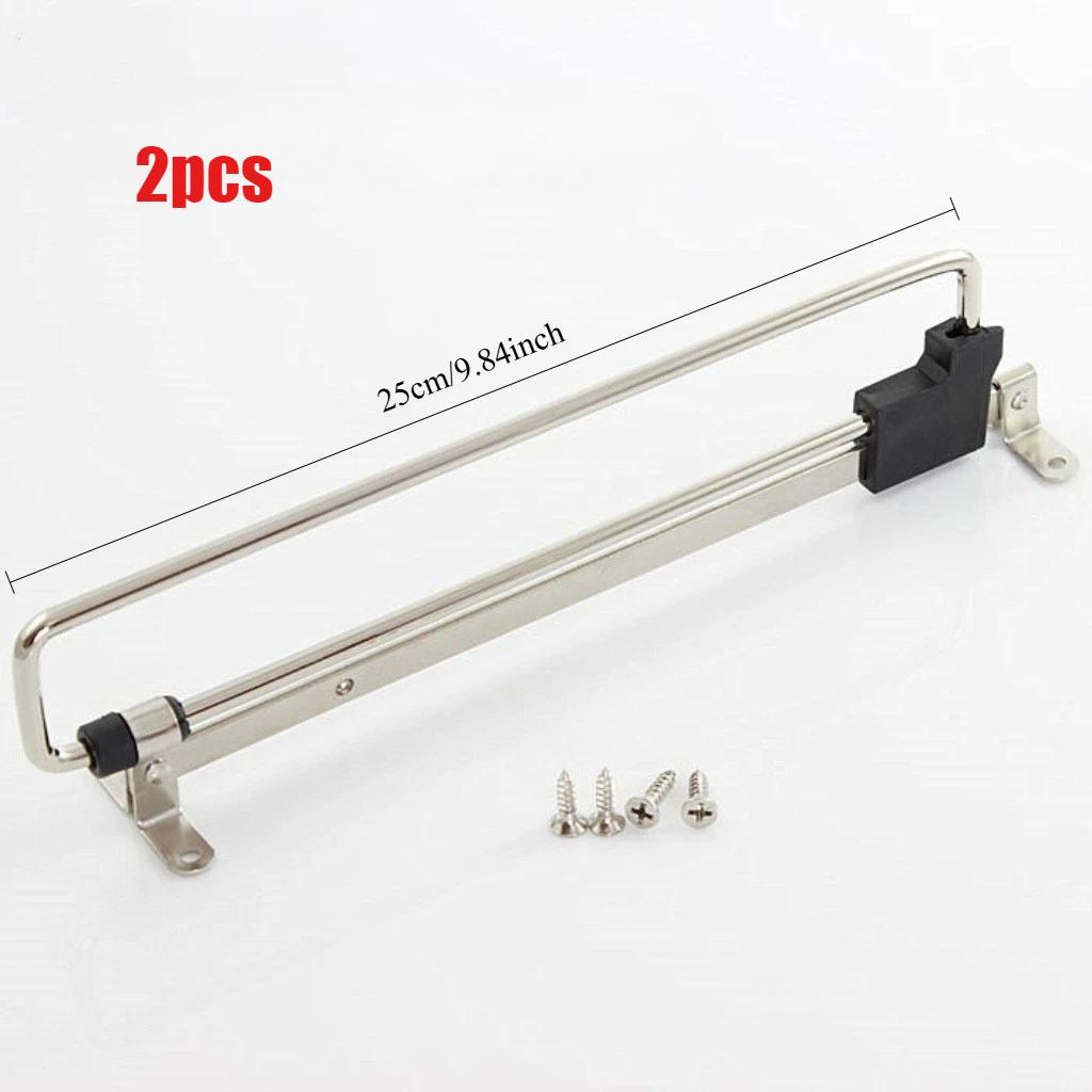 Retractable Closet Hangers Vertical Pull-Out Top Mounted Shallow Cabinet Hanging Rod for Trouser Storage No Hole Drilling Requir