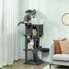 160cm Large Cat Tree Tower with Sisal Scratching Posts, Condos, Plush Perches, Hammock, Ladder, Dark Grey