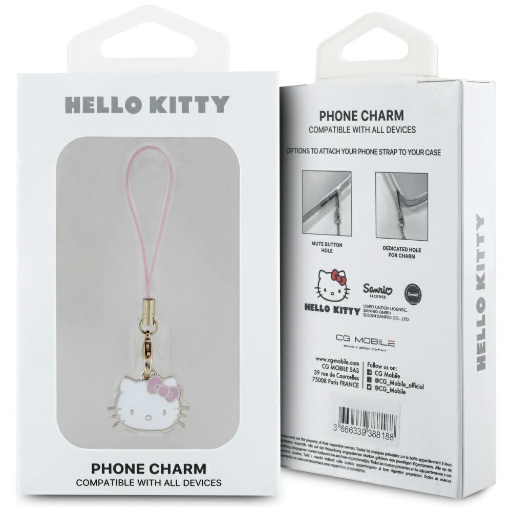 Hello Kitty Zawieszka Hkcpmkhp Phone     Strap Różowy/Pink Charm Kitty Head