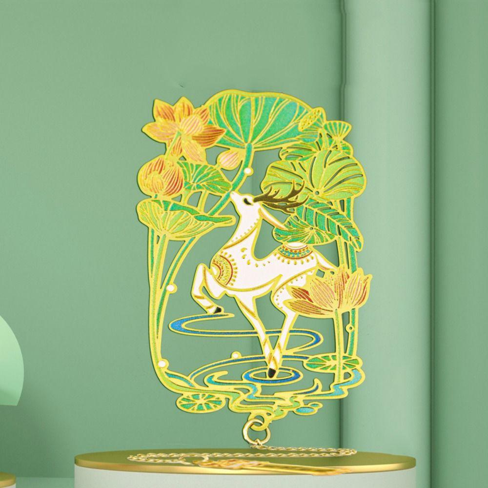 Creative Hollow Metal Bookmarks 12 Month Metal Bookmark Chinese Beasts Bookmark  Office Reading