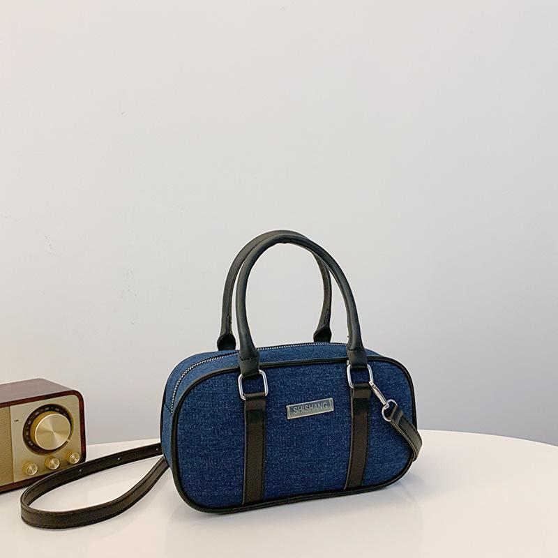 Popular Denim Boston Bag Spring Women's Versatile New Trendy Fashion One  shoulder Crossbody Bag