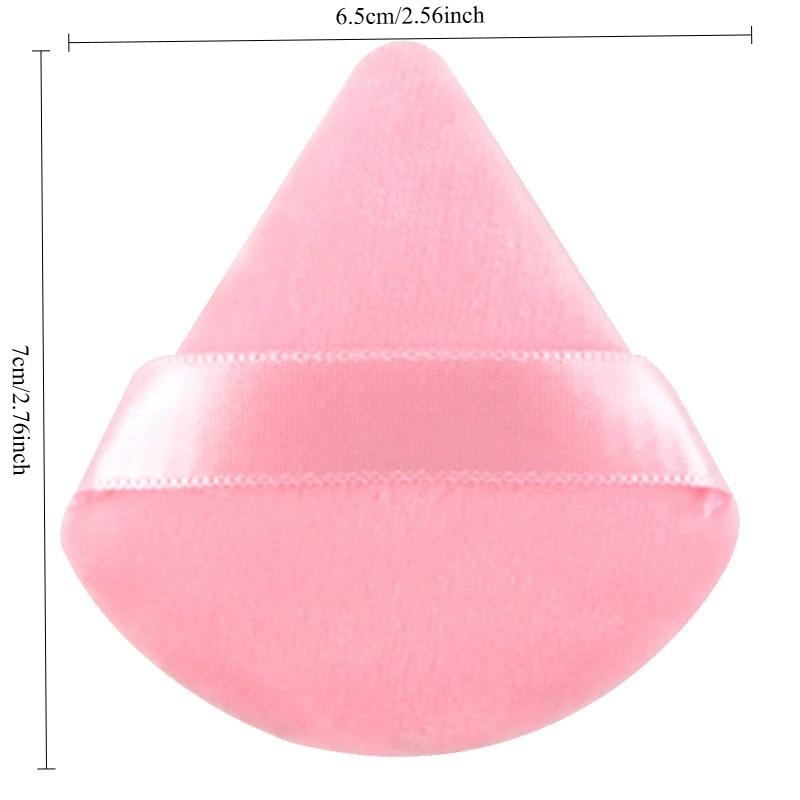 5Pcs Triangle Flocking Puff and Storage Box Dry Puff Loose Powder Puff Levero Makeup Double-sided Super Soft Powder Puff