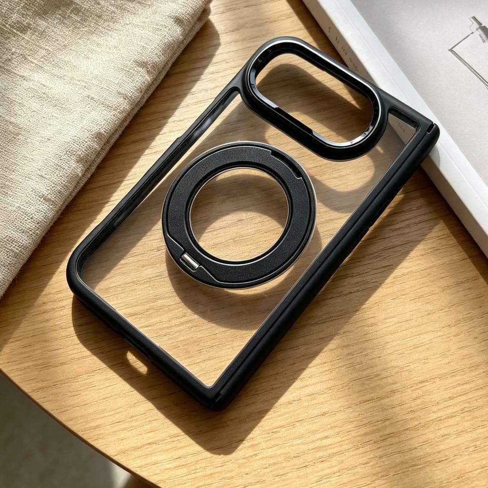 Clear Protective Case for IPhoneDuo 2026 Phone Protector with 360 Degree Rotatable Kickstand Anti-yellowing Phone Cover