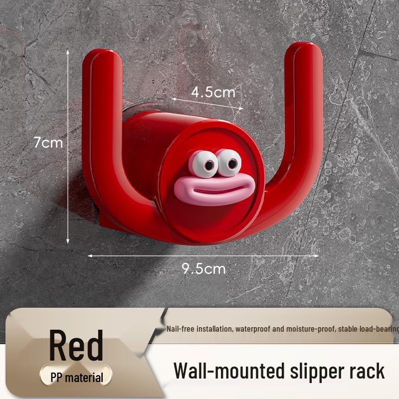 Wall-Mounted Slipper Rack, Nail-Free Adhesive Hanger for Shoe Storage & Draining