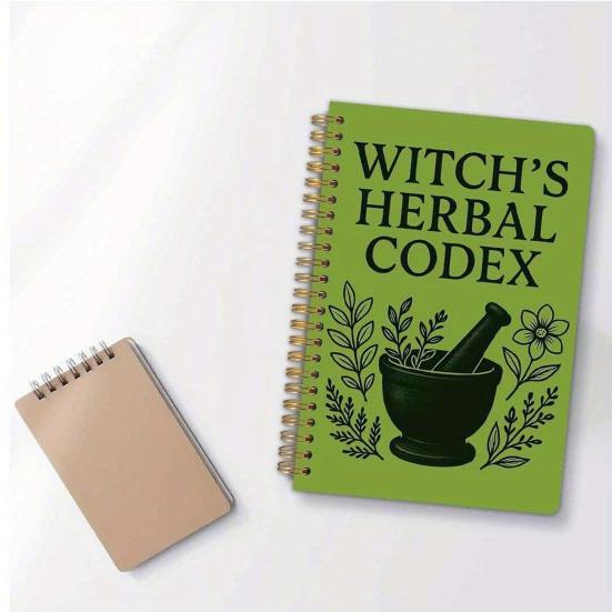 Yousheng Witch's Herbal Notebook Vintage Spiral Bound Plant Journal with Bookmark Mystical Aesthetic Diary for Botany Notes