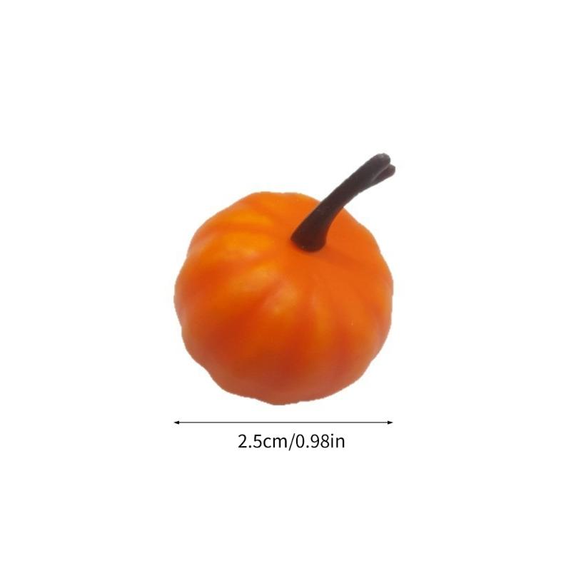 48Pcs 25mm Small Simulated Pumpkins Autumn Harvest Festival Decoration For Halloween Wedding Thanksgiving Decoration