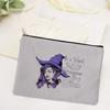 Witch Print Canvas Zipper Makeup Bag Witchcraft Women Travel Lipstick Bag Skincare Storage Organizer Pencil Case Cosmetics Bags