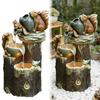Duck /Squirrel Fountain Ornament Garden Duck Family Statue Outdoor Yard Miniature With Light Garden Decor For Patio Balcony Lawn