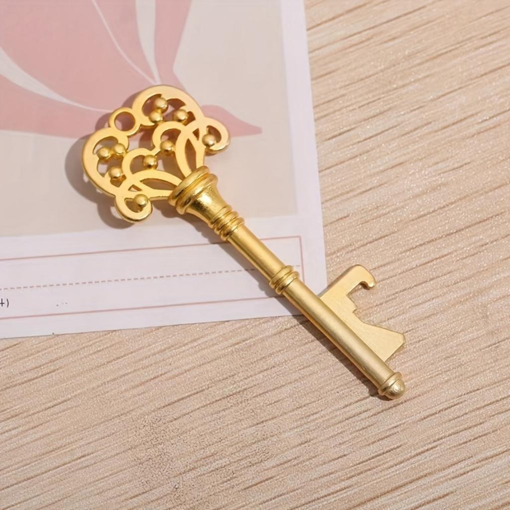 1pc Vintage Crown Key Shape Bottle Opener - Unique Barware Tool with Keychain Pendant.