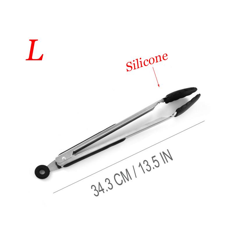 1PC BBQ Grilling Tong Salad Cake Dessert Serving Food Tongs Stainless Steel Barbecue Clips Clamp Baking Food Kitchen Tool