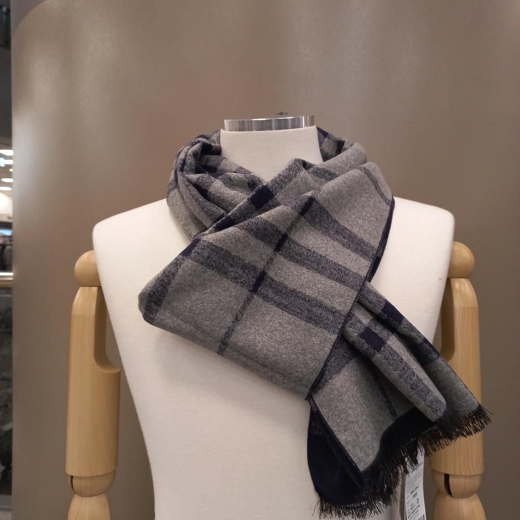 Men's Winter Lightweight and Warm TR Fleece Check Muffler RN4C052