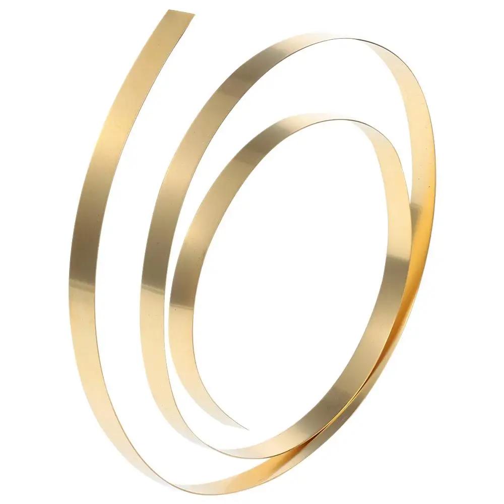 Tôle de Laiton Bobine 1000mm x10mm Feuille Métal Jaune Plaque Bande Laiton Mince Fil Film Doré Fabrication Bijoux Marque-page DIY Plaque Estampée