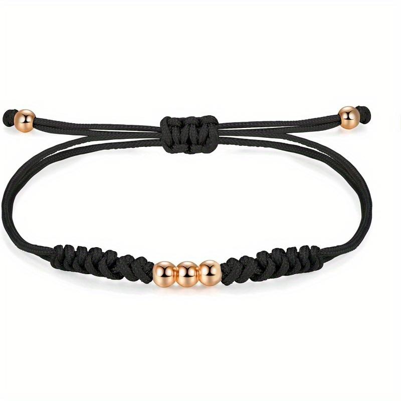 Плетеный браслет из веревки, Ручной плетеный браслет-узел с бусинами, Счастливый подарок на дружбу, день рождения