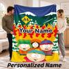 Custom Name South Park Flannel Throw Blanket Personalized Text Soft Blanket Bed Sofa Gift