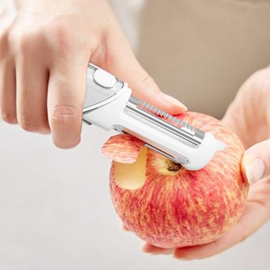 Set de Cuchillo Plegable para Fruta y Pelador Herramienta Múltiple Portátil con Hoja de Acero Inoxidable Rallador Abrebotellas Gadget Esencial Compacto para Frutas Verduras y