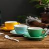 Yaratıcı Renk 150ml Espresso Fincanı ve Tabağı Ev Tatlı Tabağı Çay Fincanı Çift Kupası Hediye Ofis Kupası Masa Üstü Dekorasyonu