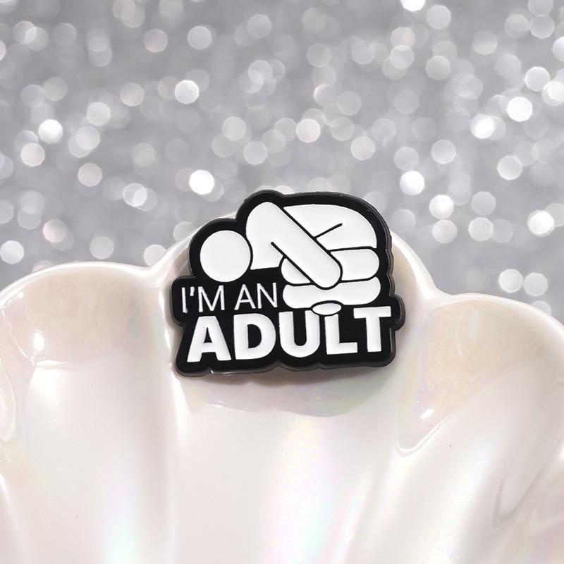 Functional Stylish And Cartoon Character Pin With Unique English Phrase For Wear Everyday