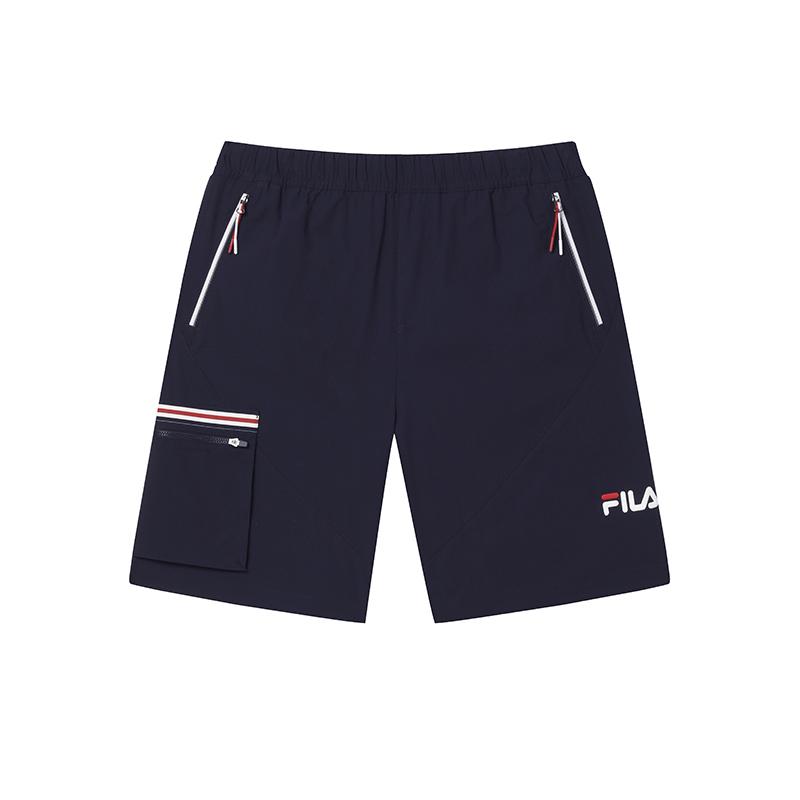 Fila Summer Trend Multi-Pocket Striped Woven Casual Shorts Men Shorts Secret-Mirror-Blue F11M439805FDB