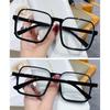 Retro Black UV400 Vintage Oversized Sunglasses Goggle Women Square Sunglasses Men Sun Glasses