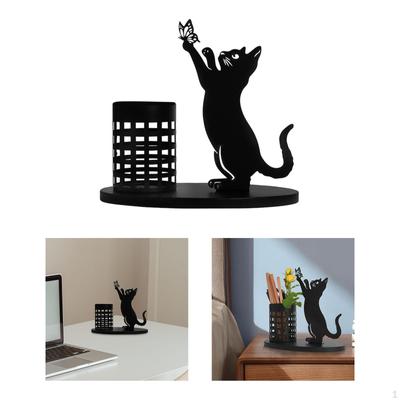 Stiftehalter für den Schreibtisch, Katzendekor aus Metall, Makeup-Pinsel-Organizer, Bleistifthalter fürs Büro