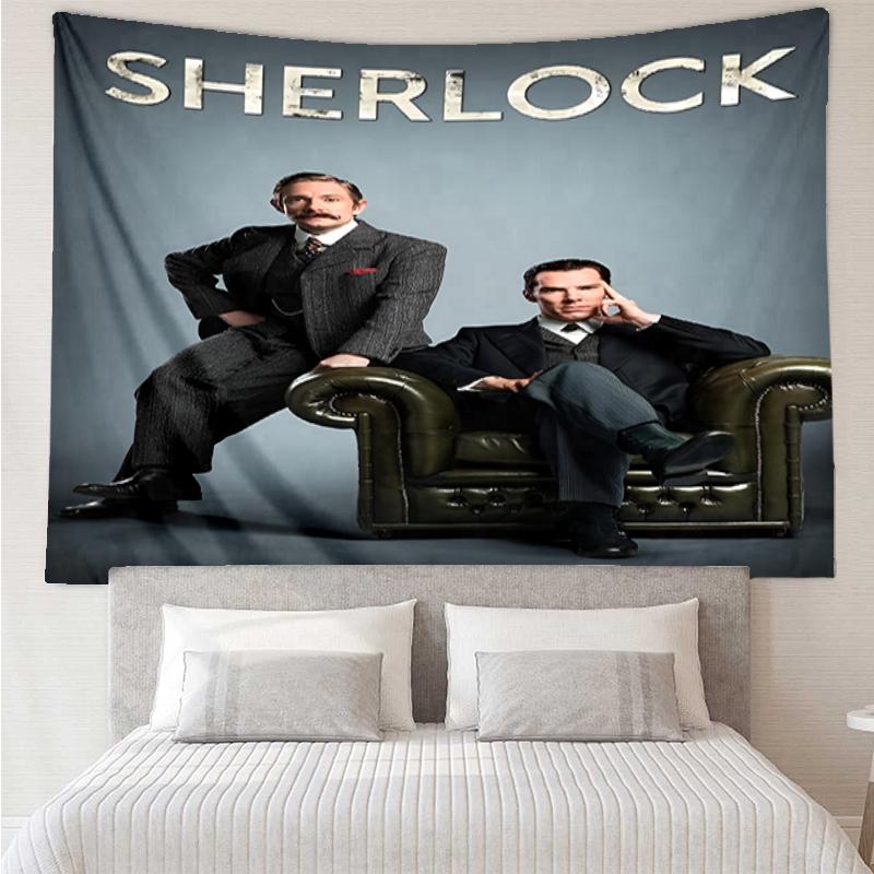 Sherlock Print Tapestry, Backdrop, Easy Setup, Ideal for Bedroom, Office & Living Room, with Aesthetic Wall Hanging Decor.