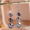 Charm Female Rainbow Crystal Stone Cute Drop Earrings Silver Color Cute Trendy Bridal Wedding  For Women