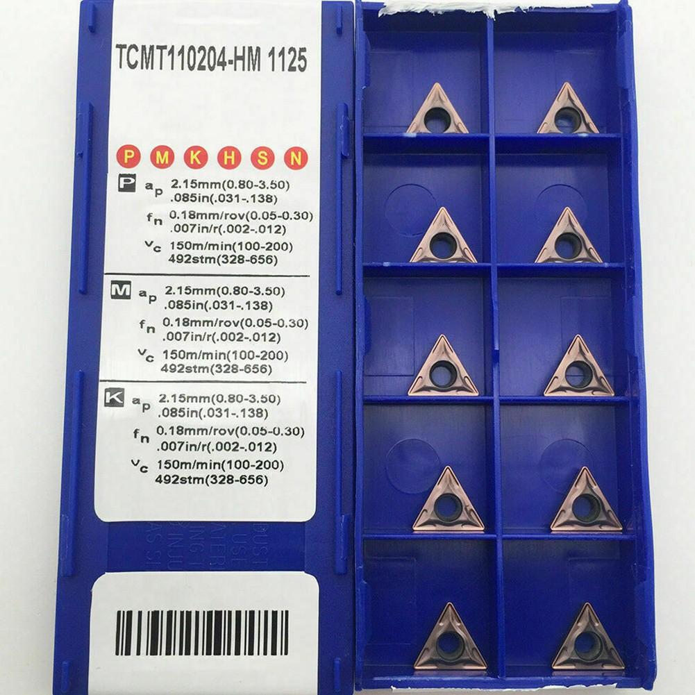 10Pcs TCMT21.51 Milling Insert TCMT110204-HM 1125 Carbide Insert Blade for Steel