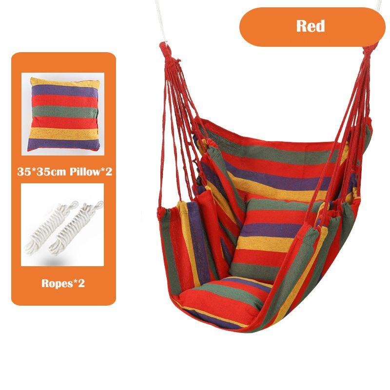Hanging Rope Chair Swing Hammock Outdoor Porch Patio Yard Seat W 2 Pillows